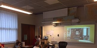 Keiran skypede fra Japan med sin klasse på Horne skole