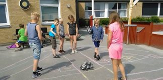 Lego Mindstorms i skolegården på Horne Skole