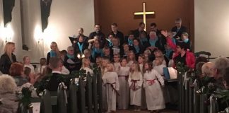 Luciaoptog i kirkerne i Sørig og Bindslev