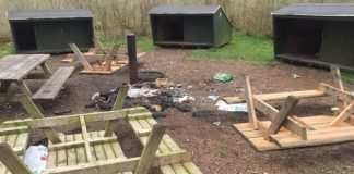 Hærværk på Naturlegepladsen ved Bindslev Gl. Elværk