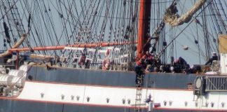Verdens største skoleskib ved navn Sedov besøgte Hirtshals