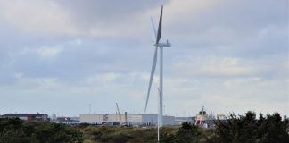 Sidste jubilæumssten ved stranden øst for Hirtshals Havn
