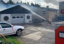 Brand i autoværksted syd for Hjørring